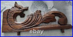 12 Pair Antique French Wood Carved Oak Gothic Dragon Pediment Architectural