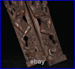 15 Chinese Old Antique Wood Carved Sexy Nude Beauties Woman paper weight Pair