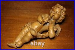 Antique 10 Pair Hand Carved Wood Flying Angel Cherub Putto Wall Figure Statue
