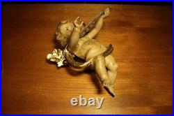 Antique 11 Pair Hand Carved Wood Flying Angel Cherub Putto Wall Figure Statue