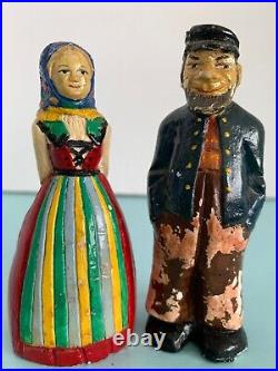 Antique Anton Pearson Carved Painted Swedish Couple 4