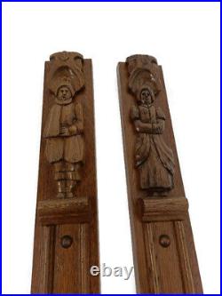 Antique Pair Antique Corbels Hand Carved Wood Breton Pair Architectural Slats