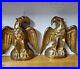 Antique Pair of Carved Giltwood Eagle Finials (Size of Each 6 X 5.5 Inches)