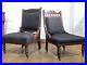 Antique Victorian carved pair of fireside salon chairs nursing chairs