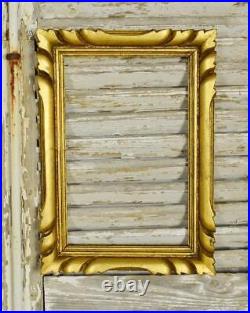 Fabulous PAIR Antique French Carved Wood Rectangular Gilded Picture Frames