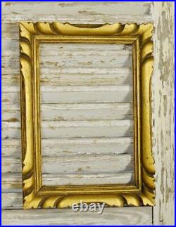 Fabulous PAIR Antique French Carved Wood Rectangular Gilded Picture Frames