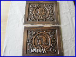 Fantastic pair off carved panels antiques french wood carving gotic style