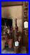 Large Pair Antique Wood Carving Aztec or Mayan Wall Hanging Candle Sconce