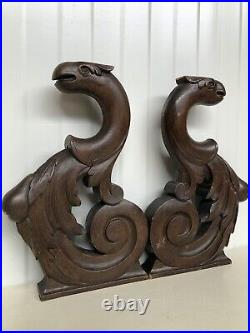 Nice Pair of Strange Creatures Carved in wood