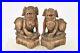 Pair Large Antique Chinese Wood Carved Statue Sculpture Fu Foo Dog Lion, 19th c