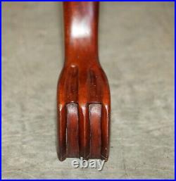 Pair Of Fruitwood Vine Hand Carved Jardiniere Display Stands Claw & Ball Feet