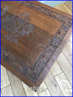 Pair Of Mid century Oriental Carved Coffee Tables