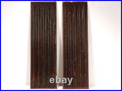 Pair Panels High Time Wood Carved Ply Towel Woodwork Xviith
