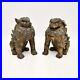 Pair of Antique Chinese Carved Wood Foo Dog Statues