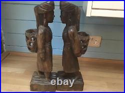 Pair of Early 20th century Nicely Carved Wood Eastern Figures