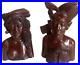 Pair of Hand carved Busts Wooden Prince & Princess, Wedding Sculptures Bali