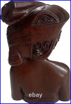 Pair of Hand carved Busts Wooden Prince & Princess, Wedding Sculptures Bali