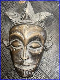 Pair of Vintage African Carved Wood Tribal Masks