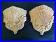 Pair of Vintage Wooden Pocket Wall Sconces Hand Carved