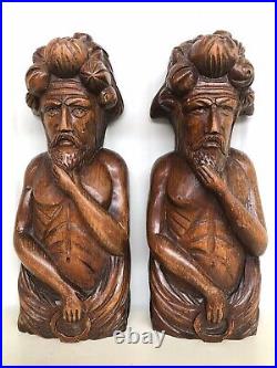 SALE! Stunning Pair of Carved Statues /figures in wood