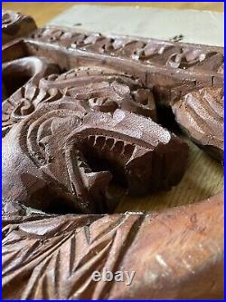 Unusual Pair Of Hand-Carved Decorative features for Interior perhaps Balinese