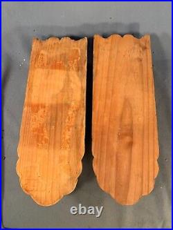 Vintage Corbels-Plinth Blocks Pair Carved Wood 13&3/4 inches tall