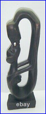 Vintage Tribal Wood Hand Carved United Lip Locking Couple Figure