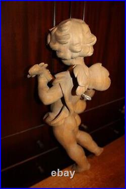 Vtg 18 Pair Hand Carved Wood Flying Angel Cherub Putto Wall Figure Statue Gift