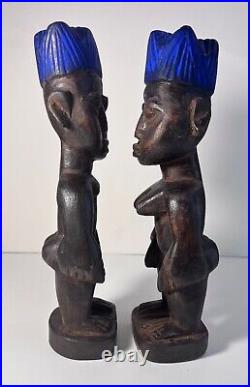 Yoruba Ibeji Pair of Twin Figures Nigeria wood pearls